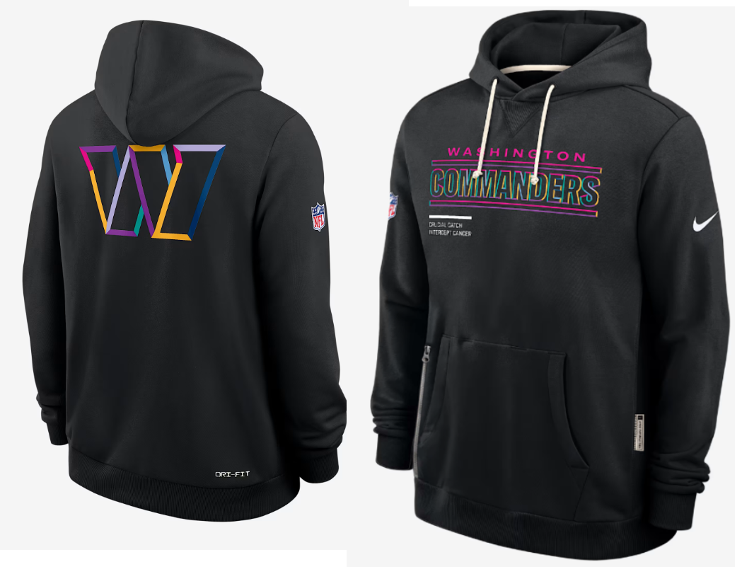 Men Washington Commanders black 2025 Nike NFL hoodie->nfl t-shirts->Sports Accessory